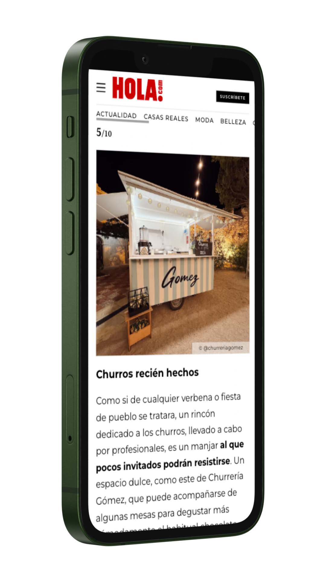 Churrería Gómez en la revista ¡HOLA!