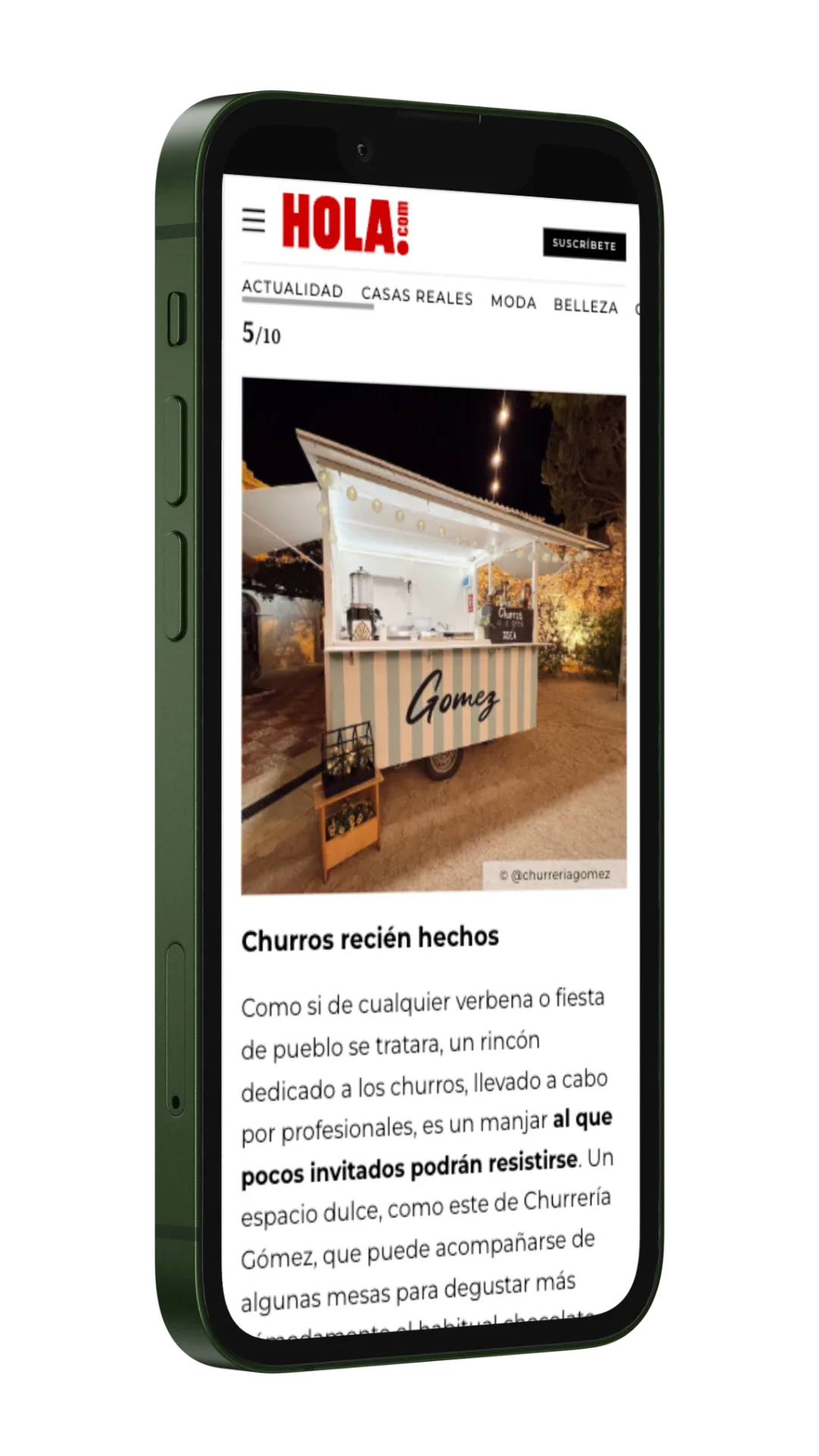 Churrería Gómez en la revista ¡HOLA!
